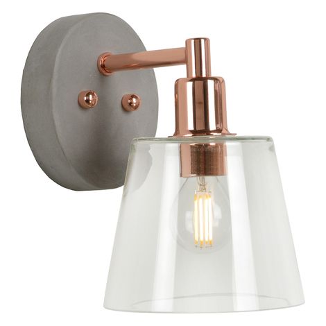 Applique murale Lucide Vitri E14 40W gris cuivre verre (1/5)
