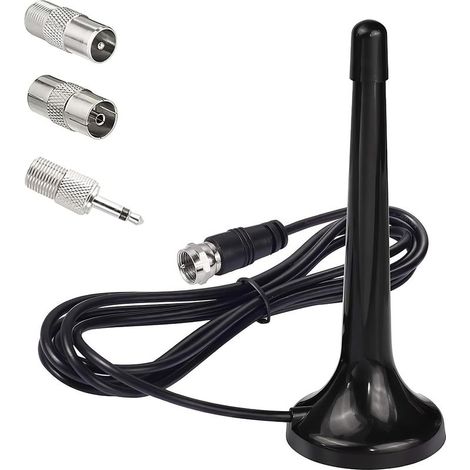 Antenne Radio FM Dab Intérieur Télescopique avec Base Magnétique, Compatible avec Récepteurs Stéréo, 75 Ohm Base Tuners Radio Portables, et Systèmes Hi-FI, Installation Facile Plug and Play (1/5)