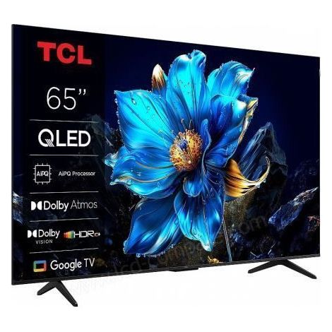 TCL – TV QLED 65 pouces – 4K UHD 3840x2160 – HDR10+ – Android TV – 3x HDMI 2.1 – WiFi – Connectivité optimale pour multimédia