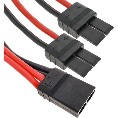 BeMatik - Câble TRAXXAS 1 femelle vers TRAXXAS 1 mâle 8cm 14AWG Charge et alimentation (1/5)