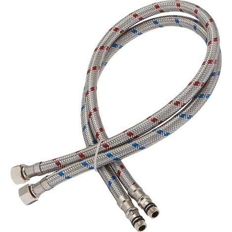 Schläfer 4605007  Tubo Flessibile per Rubinetto Femmina 3/8", Connettore per Valvola ad Angolo Sottolavabo, Attacco Rubinetto M10 x 1, Lunghezza Tubo 35cm, 2 Pezzi (1/5)