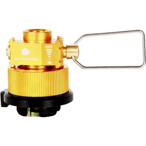 Robuste und langlebige Gasventiladapter für Campingkocher, Gasflaschen und andere Ausrüstung für Wander- und Trekkingtouren (silber). (1/5)