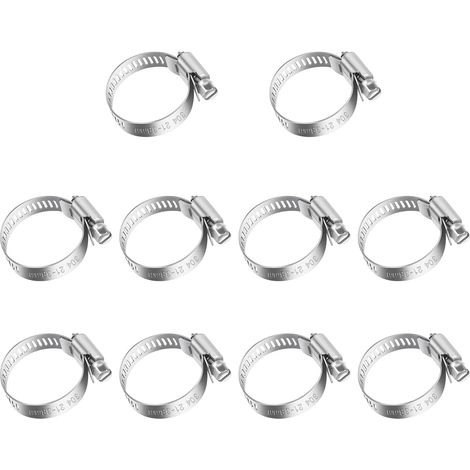 20 Pièces Collier De Serrage Tuyau, Collier De Serrage Tuyau Réglable 21-38mm, 304 Collier De Serrage Inox, Collier Serrage Métallique, Pour Tuyau, Home Gaz, Famille Tuyau D'eau, Câble, Robinet, Etc