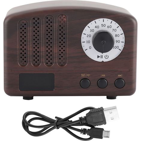 Enceinte Bluetooth sans fil portable imitation bois, radio FM, barre de son (1/5)