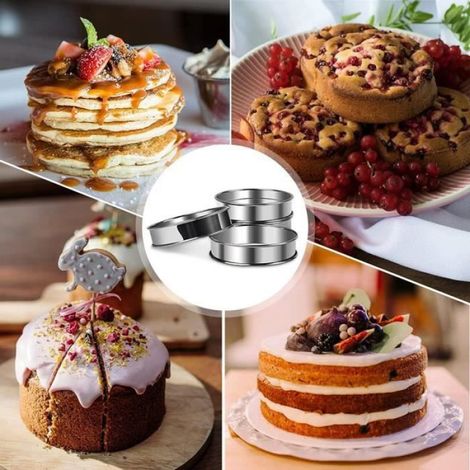 Cercle à pâtisserie - Inox - 10,5 cm - 6 pièces - Antiadhésif - Durable (1/4)