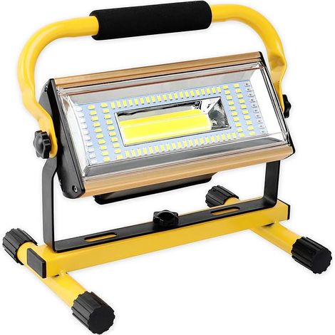 Lampe de travail à LED rechargeable 100W, projecteur portatif étanche IP65 7000LM 100LED, lampes de travail sur support pour éclairage de chantier de garage de camping (1/5)