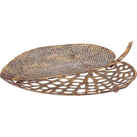 Hoja decoración de metal dorada 38x34.5x4.5 (1/5)