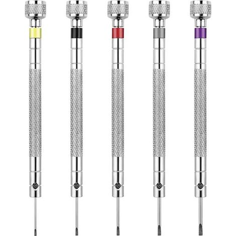 Jeu de 5 tournevis de précision pour horloger, outils de réparation de verres de montre réversibles (1/4)