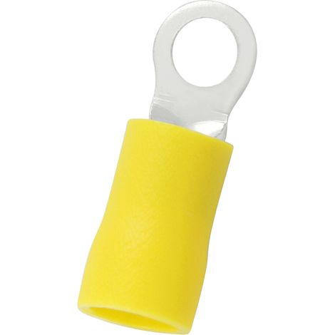 Cosses à œillet RS PRO, Isolé, Jaune, 6mm², 4.3mm, 7.2mm