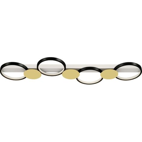 Éclairage réglable, plafonnier LED 1500 lm 3000K-6500K pour salon ou salle à manger, noir et or (1/5)