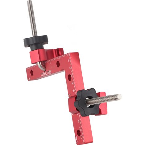 Équerre de positionnement 90° L‑Shape, gabarit de fixation pour panneaux bois, angle droit précis 120x120mm, outil de menuiserie robuste (1/5)