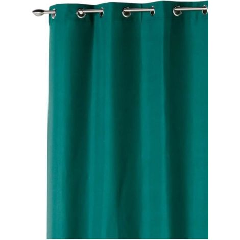 Rideau a oeillets 140 x 280 cm Absolu emeraude (1/3)