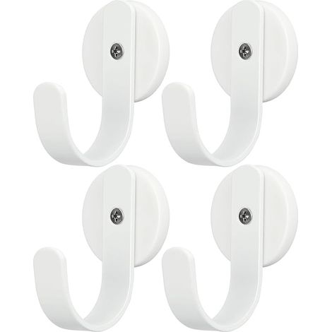 Lot de 4 crochets magnétiques pour couronne de couronne, porte d'entrée en métal pour décorations de Noël (blanc) (1/5)
