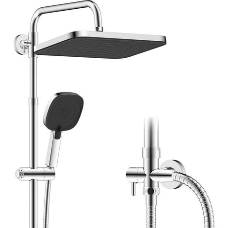 Duschsystem mit Regendusche und Handbrause, höhenverstellbar, selbstreinigend (1/5)