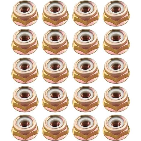 20pcs Écrou de Lame M10x1.25 Remplacements Écrou de Collier de Filetage à Gauche pour Minuteries d'irrigation Tondeuses à Gazon Débroussailleuses Accessoires