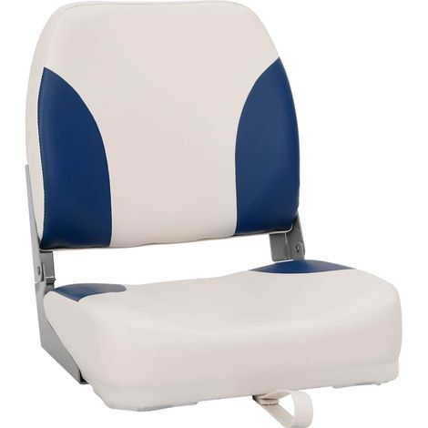 Maison Exclusive - Sedile pieghevole per barca 1 set con Cuscino Blu-Bianco
