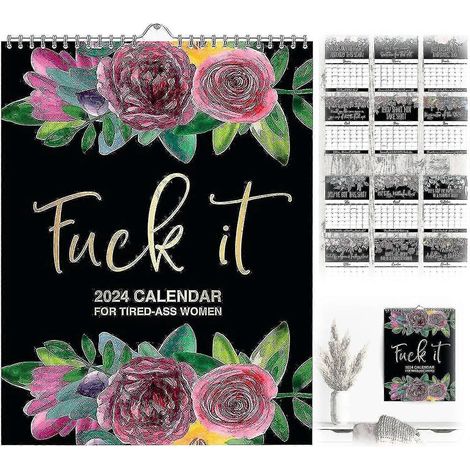 Kalender 2024 für gestresste Frauen, Wandkalender 2024, lustiger 12-Monats-Kalender, Weihnachtsgeschenk für Frauen-1pcs (1/5)