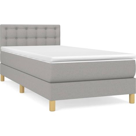 Maison Exclusive - Boxspringbett mit Matratze Hellgrau 90x190 cm