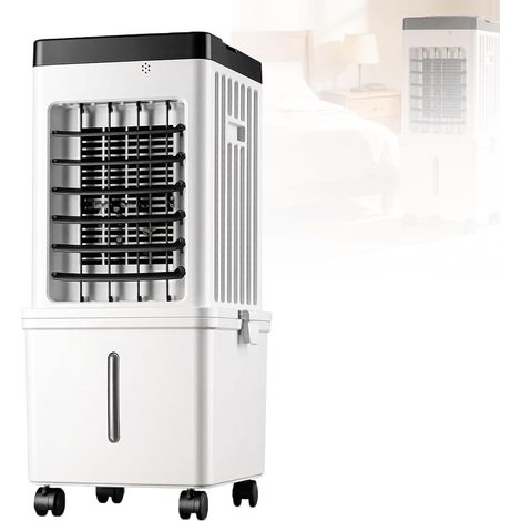 15L climatiseur portable ventilateur, refroidisseur d'air évaporatif à 3 vitesses, ventilateur basse consommation économe en énergie avec roulettes pour maison bureau chambre (1/5)