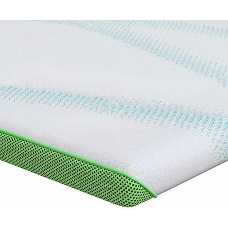 Surmatelas Blanc et vert 90 x 190 cm Tissu Jacquard