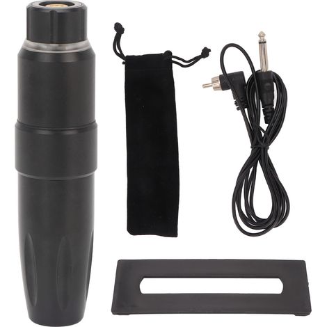 Machine de Tatouage Rotative Motor Sans Noyau Haute Torsion pour Liner Shader avec LED, Cartouches et Câble RCA Clip - Noir (1/5)