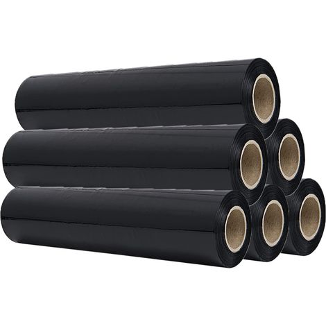 Rotolo Bobina SET 6 pellicole film estensibile NERA kg2,4 H50cm 23my per imballi manuale imballaggio pallet pedane scatole forte (1/4)