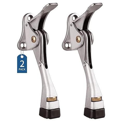 Türstopper, 2er-Set mit höhenverstellbarem Drehknopf und 10,2 cm langer Gummispitze