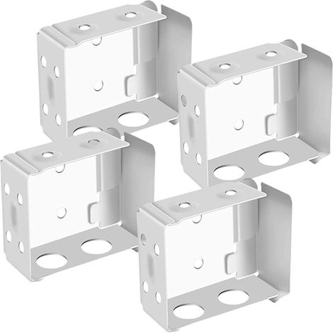Lot de 4 supports pour stores vénitiens, profilé blanc de 6,35 cm (2,5 pouces), supports de fixation métalliques pour rail supérieur de stores vénitiens.