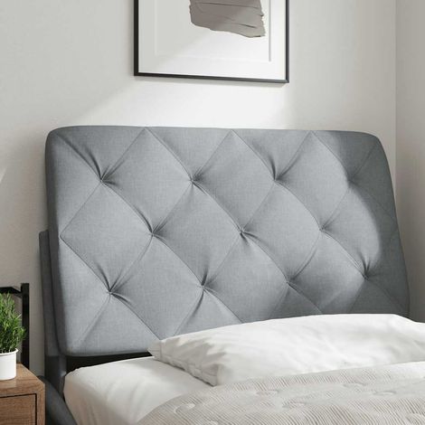 Maison Exclusive - Kopfteil-Kissen Hellgrau 90 cm Stoff (1/5)