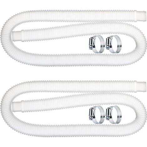 2 pcs Tuyau De Rechange De Piscine 32mm, Pctuyau De Piscine, Tuyau de Remplacement de Pompe de Filtration de Piscine (1,5 M) pour Intex 300 330 530 1000 GPH (1/4)