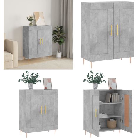 Sideboard Betongrau 69,5x34x90 cm Holzwerkstoff - Schreibtisch - Wohnzimmermöbel - Sideboard Grau - Regal - Holz Sideboard - Home & Living (1/5)