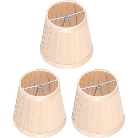 3 pieces E14 fabric lampshades to clip onto the fabric lamp cover for chandelier, wall light, office decoration (light gold) (1/5)