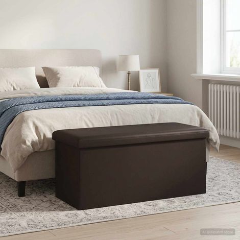 vidaXL Panchina di stoccaggio pieghevole Marrone PVC