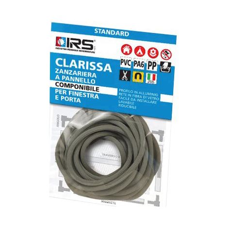 TONDINO FISSA ZANZARIERA CLARISSA IRS  GOMMA GRIGIA MT  5