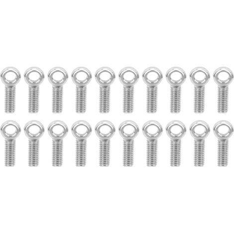 Lot de 20 boulons à œil de levage en acier inoxydable 304 anticorrosion pour machines lourdes, épaulement M6