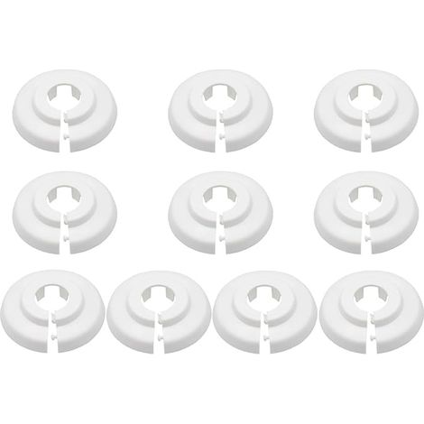 BRAVIX 10 Pièces Rosaces Simples de Radiateur, Colliers de Pipe en Plastique, Rosace Radiateur, Cache Tuyau Radiateur, Couvercle de Trou Mural Sol, Cache Tuyau pour Radiateur, Pour Robinet Tuyauterie