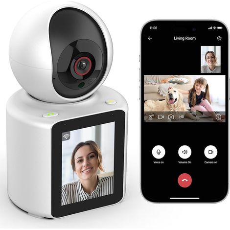 TRADE SHOP - Telecamera Intelligente Per Videochiamate Wifi Monitor Rilevamento Movimento Sorveglianza -