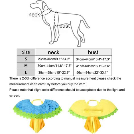Costume Felt Ailes pour Oiseaux, Chiens et Chats - Déguisement Animal pour Halloween, Noël, Tapis de Flairage (1/3)