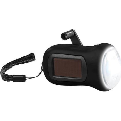 Solar Flashlight: Dynamo Flashlight with Solar Panel, 3 LEDs, 0.4W (1/5)