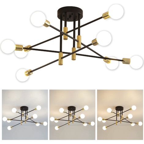 Lustre Spoutnik, éclairage suspendu nordique moderne, plafonnier à 8 lumières, 3 températures de couleur (ampoule incluse) (1/5)