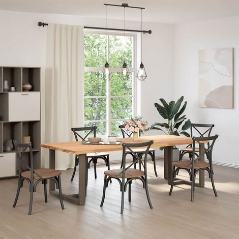 Pieds de table à manger en T, 2 pièces, noir, 100 x 35 x (72-73) cm, acier