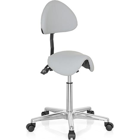 [GEBRAUCHT] B-Ware Hjh Office Drehhocker Arbeitsstuhl Hocker Sattel Top Work 20 Kunstleder Grau