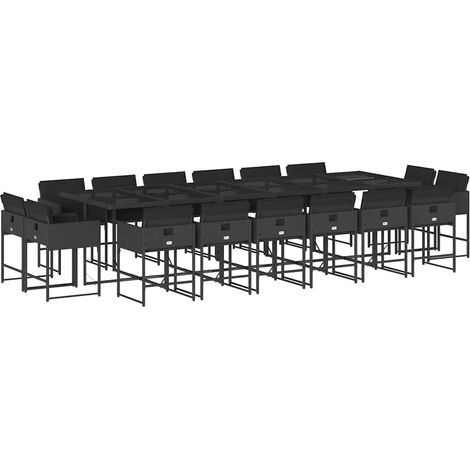 Maison Exclusive - Ensemble à manger de jardin 17 pcs coussins noir résine tressée (1/5)