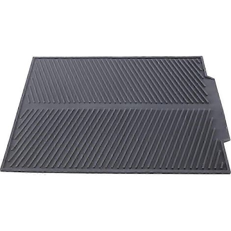 Égouttoir à vaisselle en silicone pour grand évier avec bac de récupération, gris (1/4)