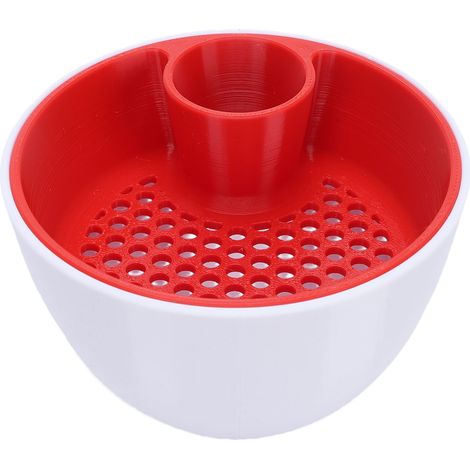 Bol à pistache à double chambre avec récipient en coquille imprimé en 3D Organisateur de collations 2 en 1 pour le service de noix Compartiment poubelle intégré Blanc Rouge (1/5)