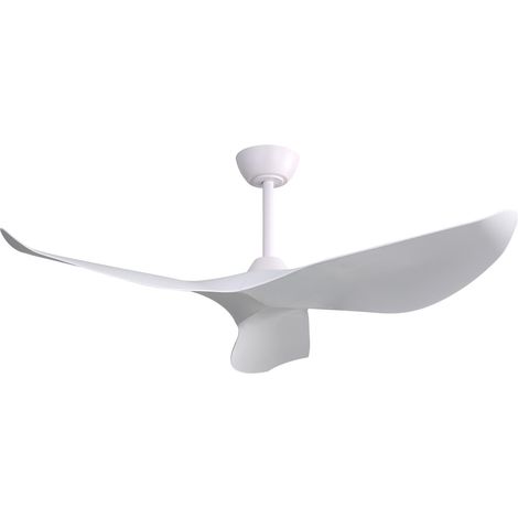 Ventilateur de plafond intérieur de 132 cm (52 pouces) avec télécommande (6 vitesses), 3 pales en ABS, moteur CC réversible, blanc - idéal pour les