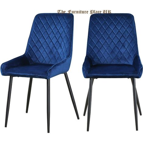 Avery Chair (Box of 2) - L59 x W48 x H90 cm - Sapphire Blue Velvet (1/5)