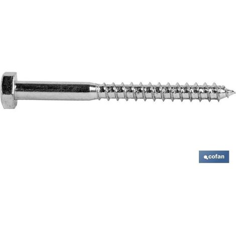 Pack 10 tornillos tirafondos DIN-571 zincados M-12 x 300 (1/3)