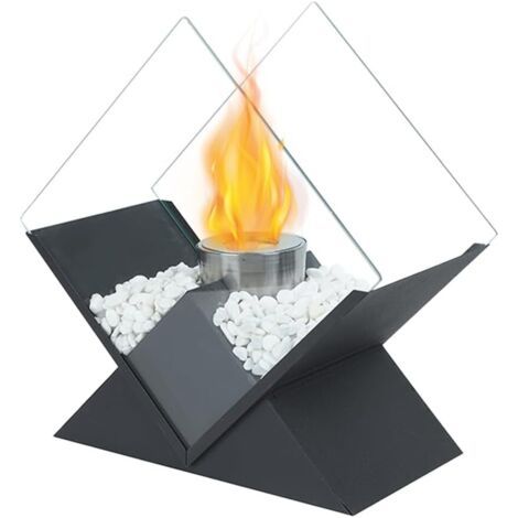 Neptune – Cheminée bioéthanol portable 28 cm – Design moderne sans ventilation – Pour intérieur et extérieur – Combustion propre sans fumée (1/5)