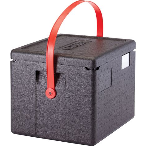 Cam GoBox à chargement par le haut et anse rouge - 39 x 33 x 31.6 cm - 33 x 27 x 25.3 cm - Cambro